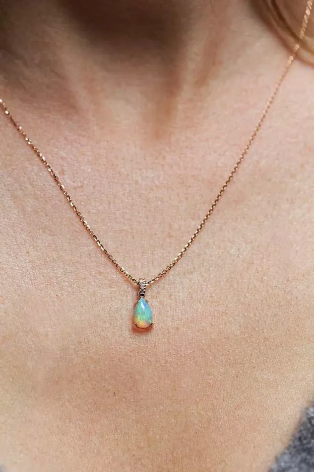 Opal Necklace Diamond Necklace dreamofopal Necklaces