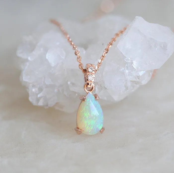 Opal Necklace Diamond Necklace dreamofopal Necklaces