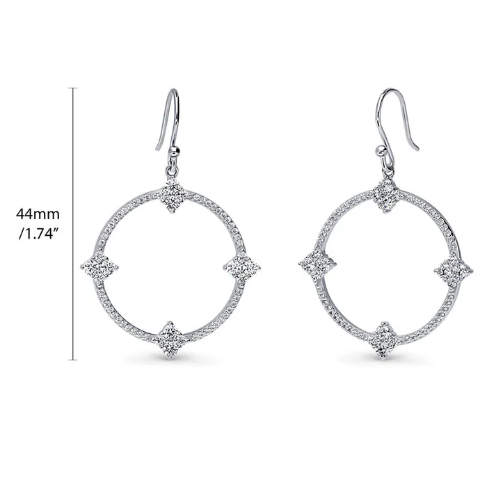 Open Circle Flower CZ Set in Sterling Silver BERRICLE Rings