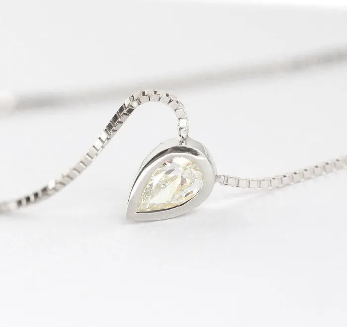Pear Diamond Necklace Solitaire Diamond Necklace Capucinne Necklaces