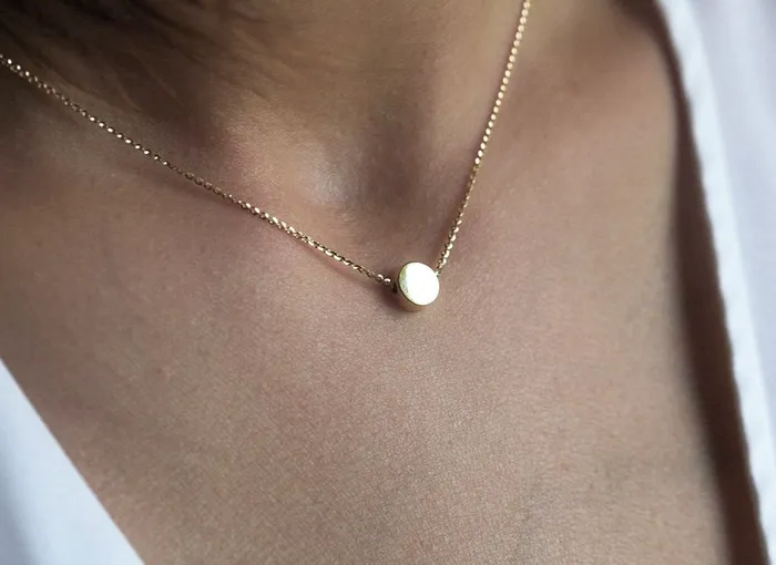 Personalized Disc Necklace Gold Coin Necklace Capucinne Necklaces