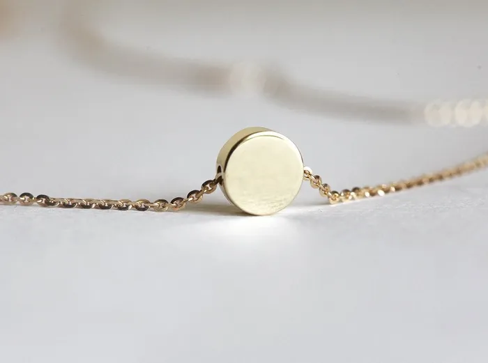 Personalized Disc Necklace Gold Coin Necklace Capucinne Necklaces