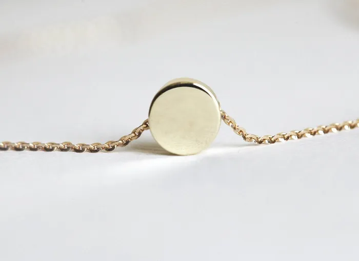 Personalized Disc Necklace Gold Coin Necklace Capucinne Necklaces