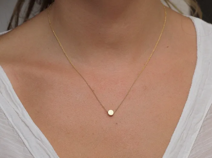 Personalized Disc Necklace Gold Coin Necklace Capucinne Necklaces