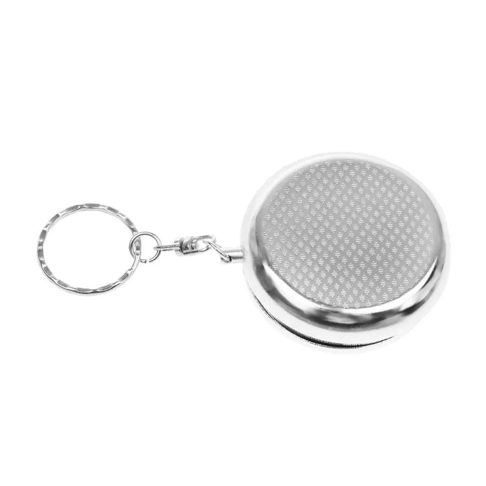 Phenovo Fashionable Easy Convenient Carry Portable Stainless Steel Round Shape Ash Tray Ashtray with Keychain Silver Dropshipped via Social Commerce Network Bracelets
