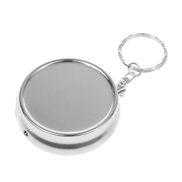 Phenovo Fashionable Easy Convenient Carry Portable Stainless Steel Round Shape Ash Tray Ashtray with Keychain Silver Dropshipped via Social Commerce Network Bracelets