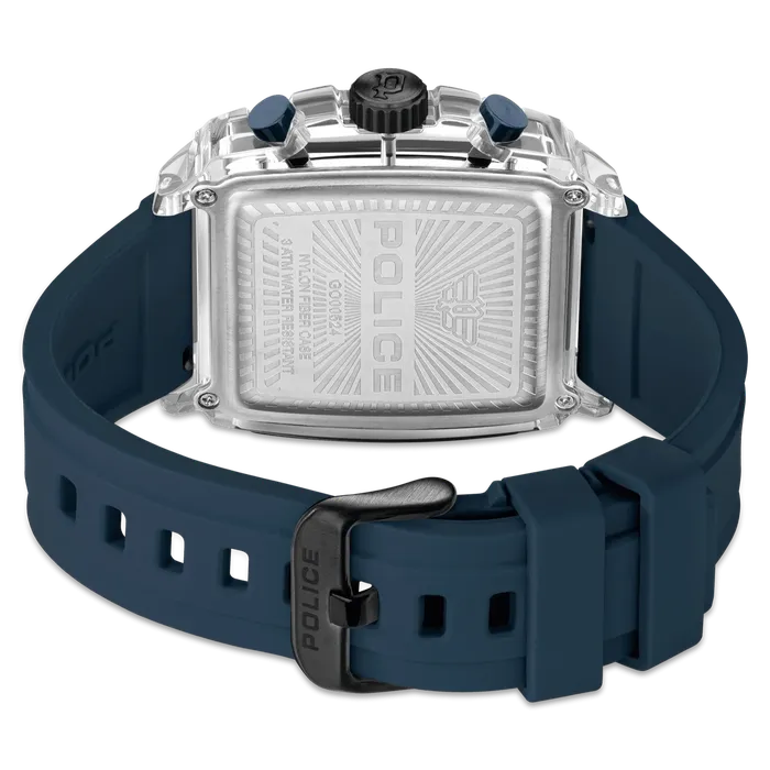 Police Clout Gents Blue Dial Blue Silicon Strap Watch Police Watches
