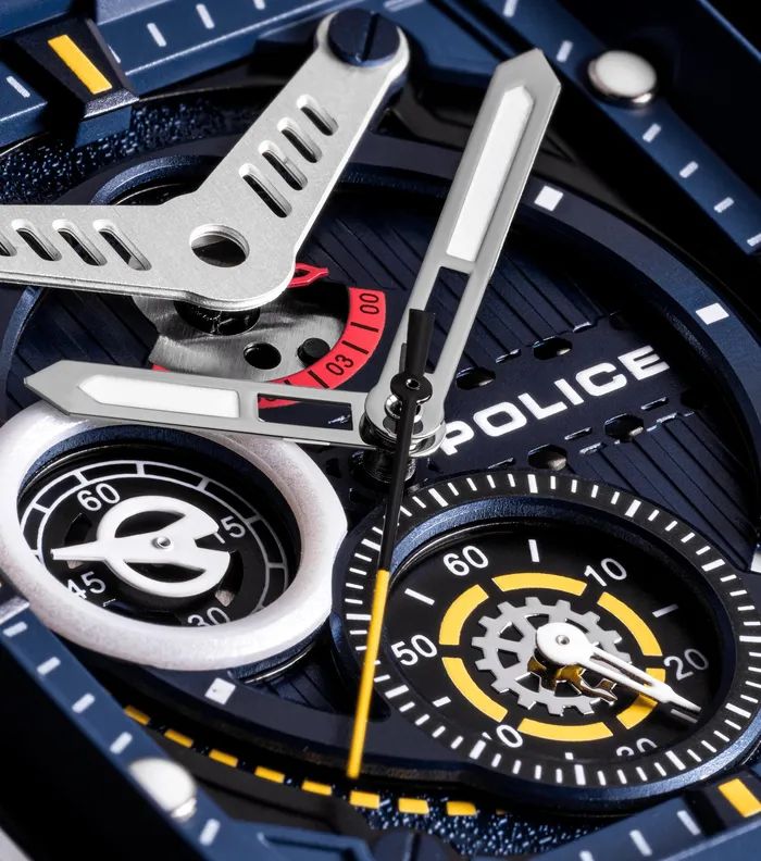 Police Clout Gents Blue Dial Blue Silicon Strap Watch Police Watches