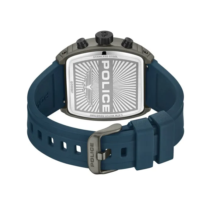 Police Watches Police Urban Rebel Gents Blue Dial IP Gun Case Blue Silicone Strap Watch Police Watches Police Urban Rebel Gents Blue Dial IP Gun Case Blue Silicone Strap Watch