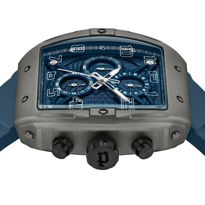Police Watches Police Urban Rebel Gents Blue Dial IP Gun Case Blue Silicone Strap Watch Police Watches Police Urban Rebel Gents Blue Dial IP Gun Case Blue Silicone Strap Watch