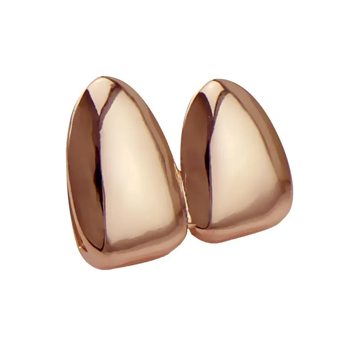 PreStyled Sets Dropshipped via Social Commerce Network CALANDIS Halloween Vampire 18K Golden 2Pcs Tooth Grills Hip Hop Accessories Rose Gold