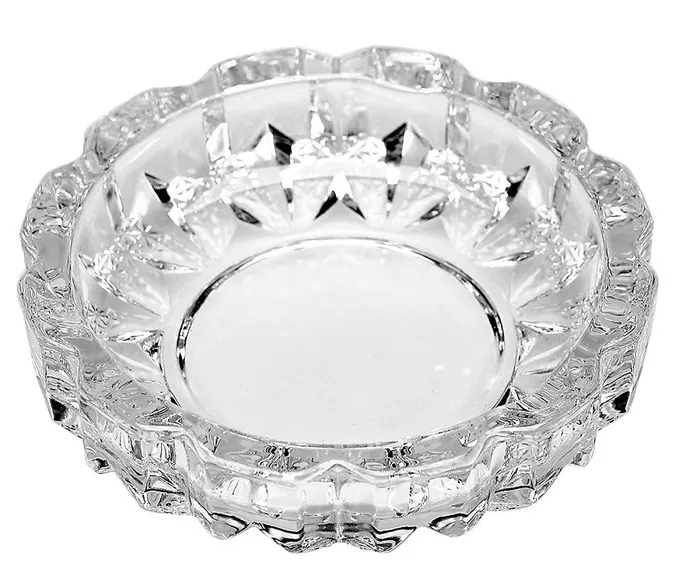 PreStyled Sets Dropshipped via Social Commerce Network Nika Ashtray Glass Crystal Gold Round Thick Decoration