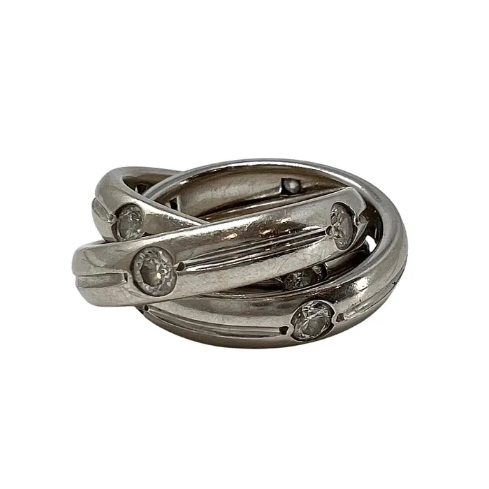 PreStyled Sets Jewelry 18K White Gold Rolling Rings with Diamonds