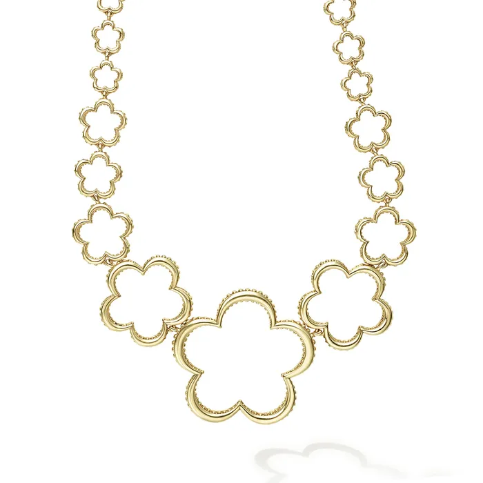 PreStyled Sets LAGOS Caviar Gold 18K Gold Floral Link Necklace