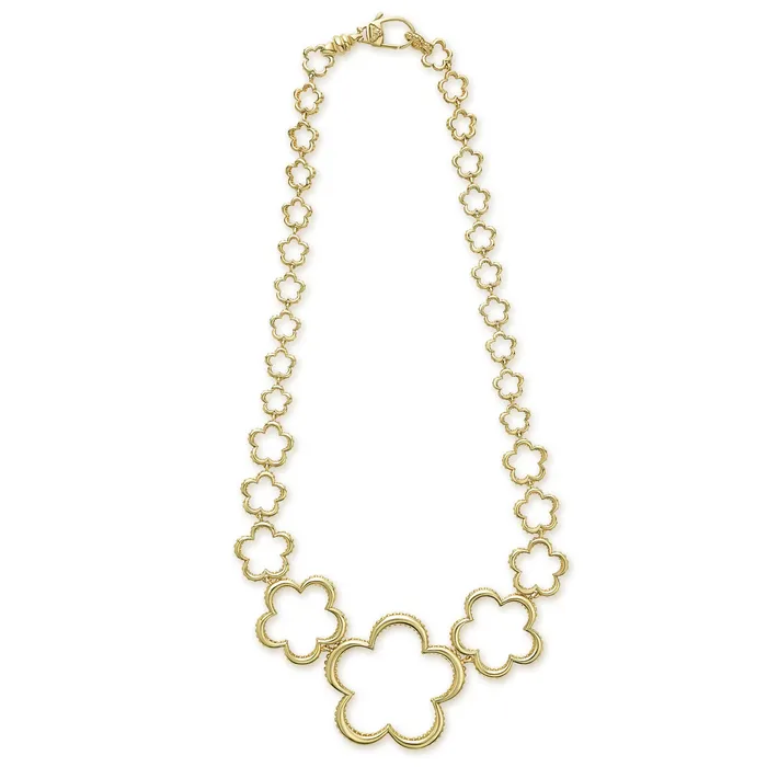PreStyled Sets LAGOS Caviar Gold 18K Gold Floral Link Necklace PreStyled Sets LAGOS Caviar Gold 18K Gold Floral Link Necklace