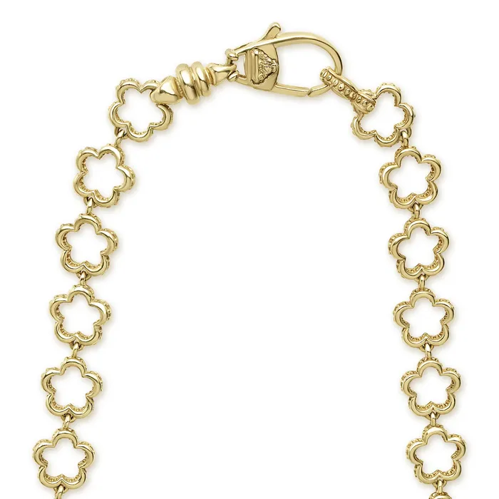 PreStyled Sets LAGOS Caviar Gold 18K Gold Floral Link Necklace PreStyled Sets LAGOS Caviar Gold 18K Gold Floral Link Necklace