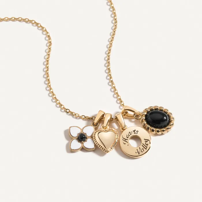 Quatre Charms Necklace Hearts Valley Jewelry Necklaces
