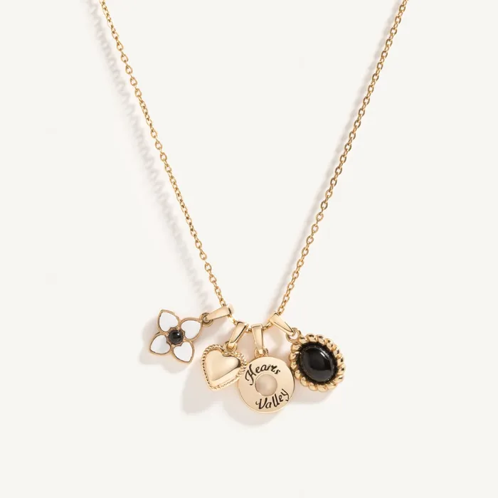 Quatre Charms Necklace Hearts Valley Jewelry Necklaces