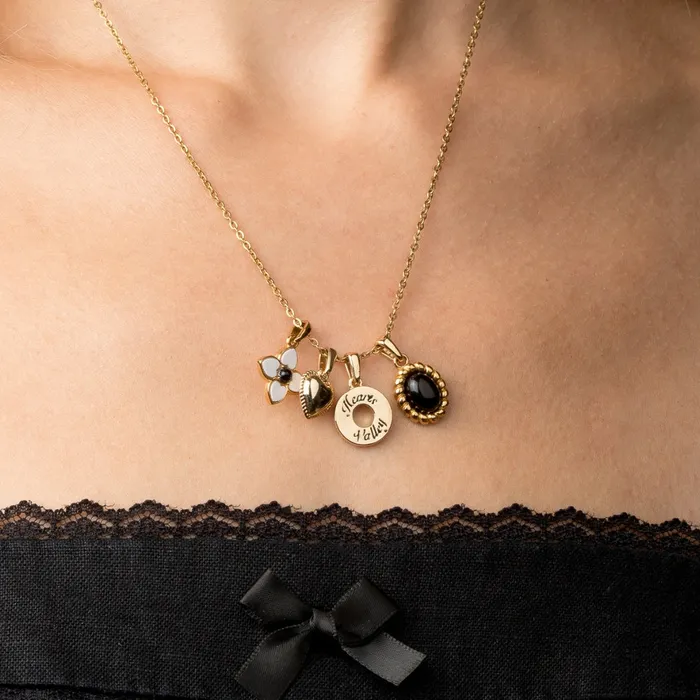 Quatre Charms Necklace Hearts Valley Jewelry Necklaces