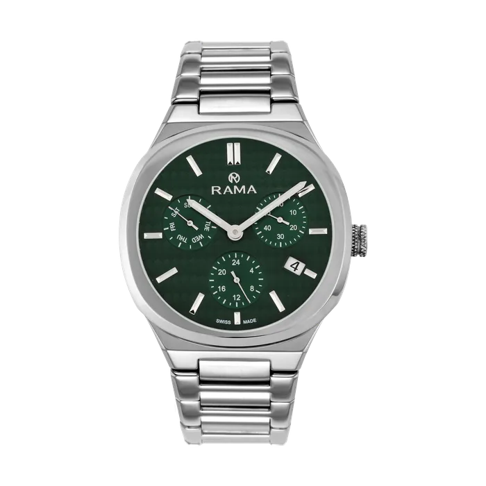 Rama Bracelets Rama Gents Green Dial Stainless Steel Case Bracelet Quartz Watch Rama Bracelets Rama Gents Green Dial Stainless Steel Case Bracelet Quartz Watch