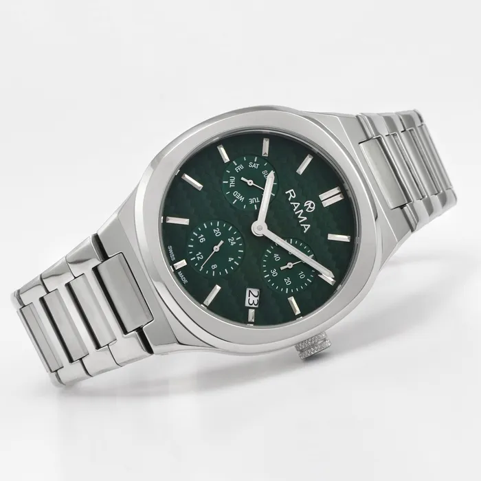 Rama Bracelets Rama Gents Green Dial Stainless Steel Case Bracelet Quartz Watch Rama Bracelets Rama Gents Green Dial Stainless Steel Case Bracelet Quartz Watch