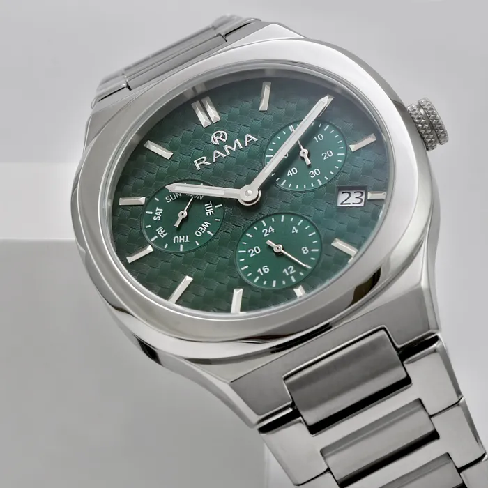 Rama Bracelets Rama Gents Green Dial Stainless Steel Case Bracelet Quartz Watch Rama Bracelets Rama Gents Green Dial Stainless Steel Case Bracelet Quartz Watch