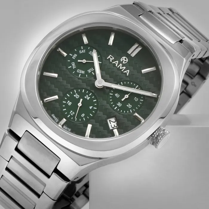 Rama Bracelets Rama Gents Green Dial Stainless Steel Case Bracelet Quartz Watch Rama Bracelets Rama Gents Green Dial Stainless Steel Case Bracelet Quartz Watch