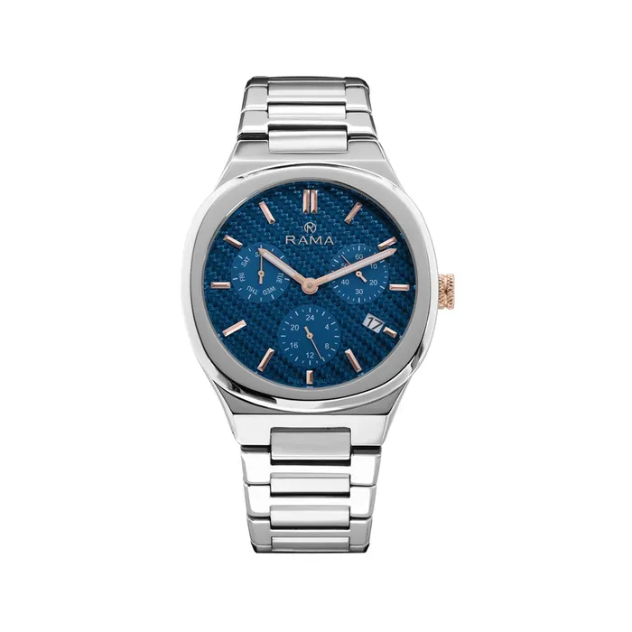 Rama Bracelets Rama Mens Quartz Watch Full Stainless Steel Case Bracelet With Blue Dial Rama Bracelets Rama Mens Quartz Watch Full Stainless Steel Case Bracelet With Blue Dial