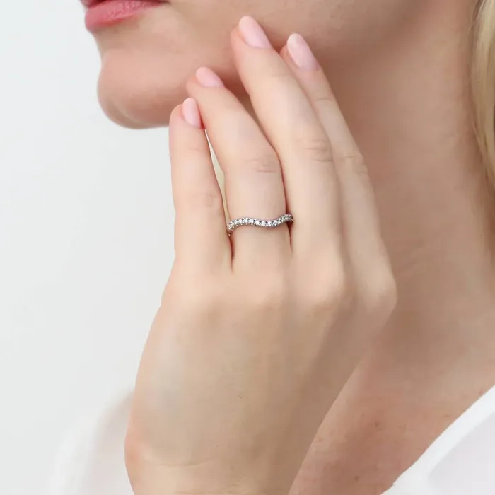 Rings 3Stone Woven 18ct Pear CZ Ring Set in Sterling Silver BERRICLE