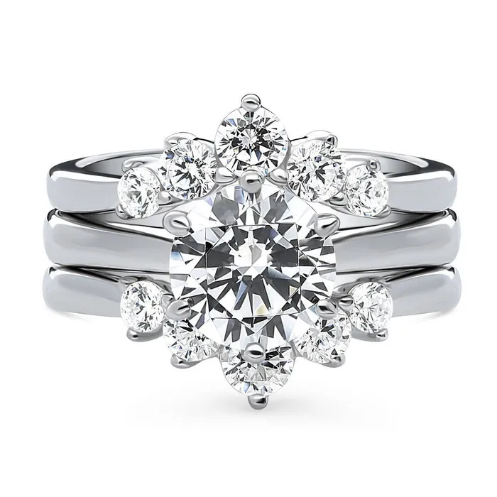 Rings BERRICLE 5Stone Solitaire 2ct CZ Ring Set in Sterling Silver