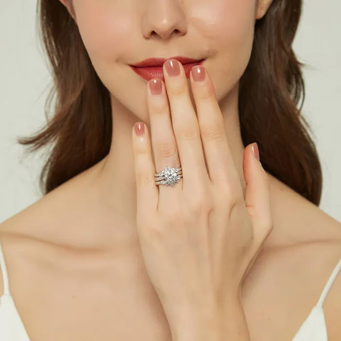 Rings BERRICLE 5Stone Solitaire 2ct CZ Ring Set in Sterling Silver