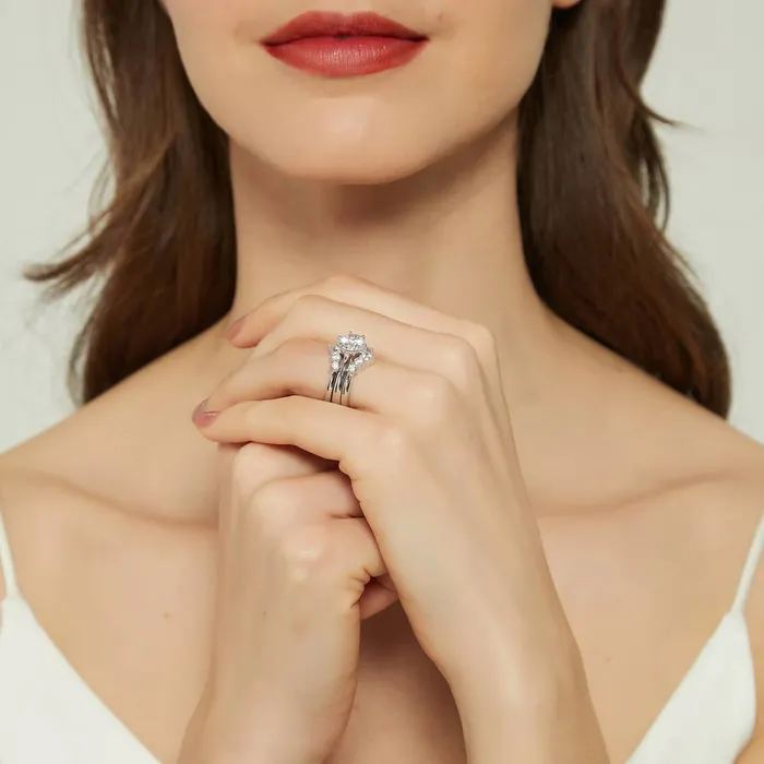 Rings BERRICLE 5Stone Solitaire 2ct CZ Ring Set in Sterling Silver