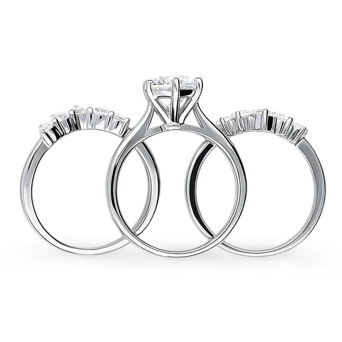 Rings BERRICLE 5Stone Solitaire 2ct CZ Ring Set in Sterling Silver