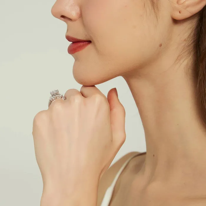 Rings BERRICLE 5Stone Solitaire 2ct CZ Ring Set in Sterling Silver