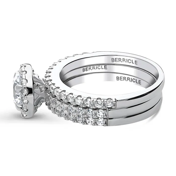 Rings BERRICLE Halo CZ Ring Set in Sterling Silver