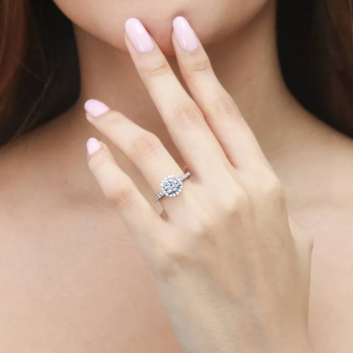 Rings BERRICLE Halo CZ Ring Set in Sterling Silver