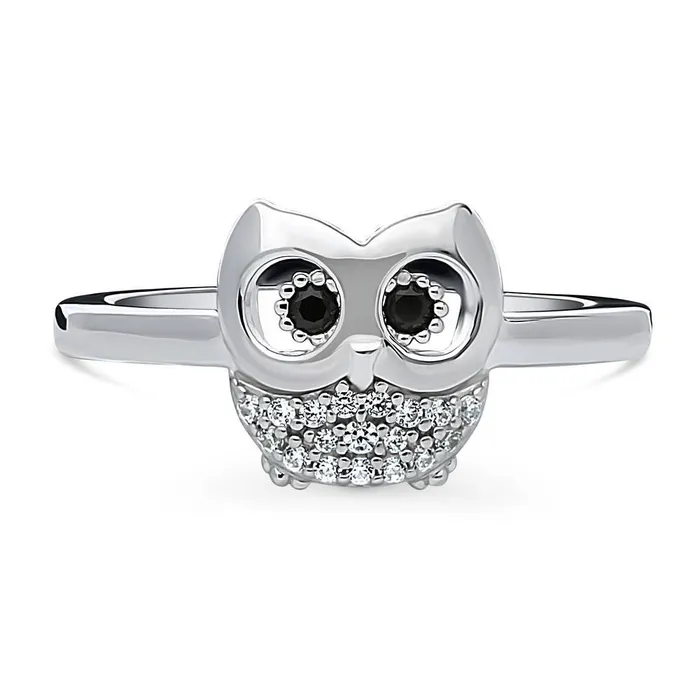 Rings BERRICLE Owl CZ Ring in Sterling Silver