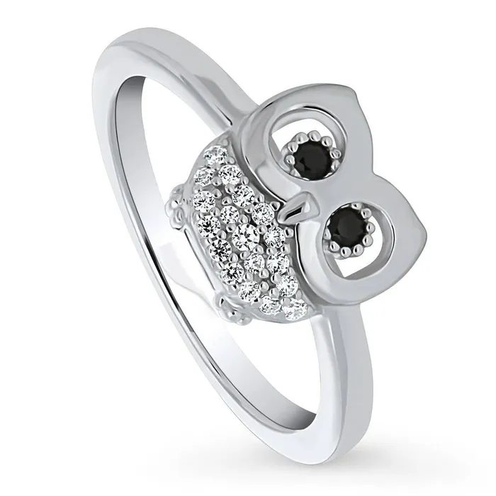 Rings BERRICLE Owl CZ Ring in Sterling Silver