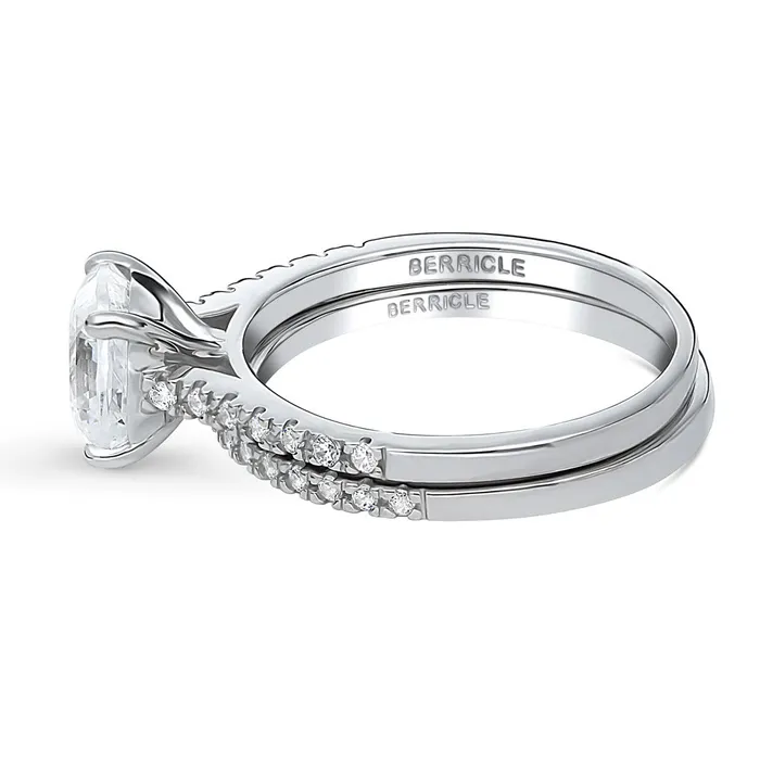 Rings BERRICLE Solitaire 2ct Cushion CZ Ring Set in Sterling Silver