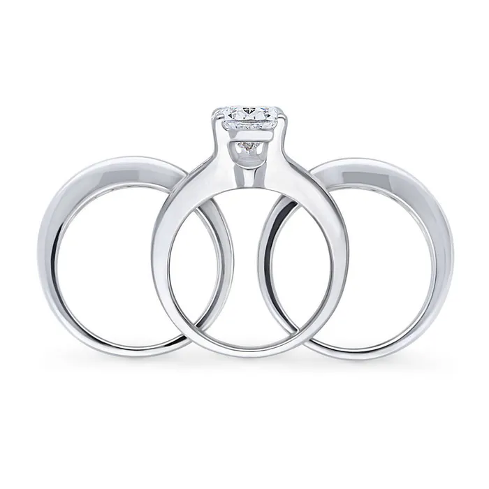 Rings BERRICLE Solitaire 3ct Pear CZ Ring Set in Sterling Silver