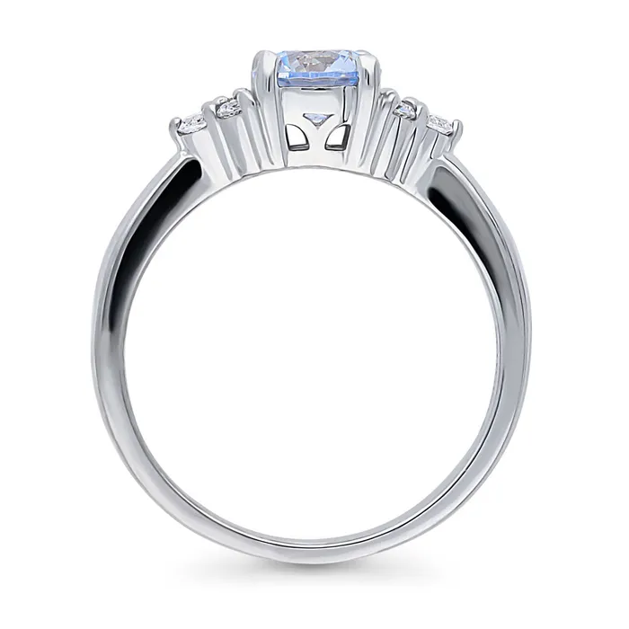 Rings BERRICLE Solitaire Blue CZ Ring in Sterling Silver 08ct