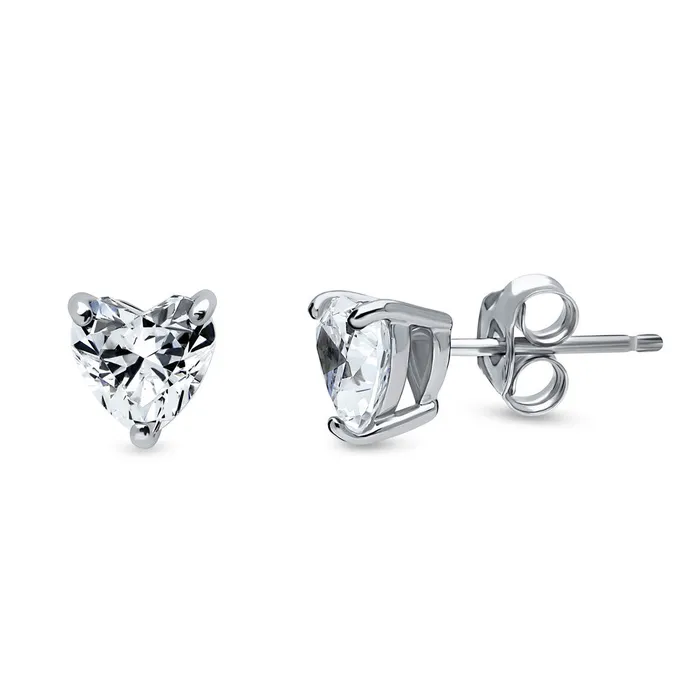 Rings BERRICLE Solitaire Heart Heart CZ Set in Sterling Silver