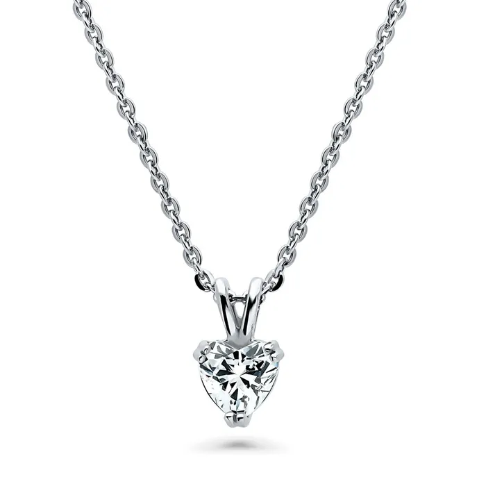 Rings BERRICLE Solitaire Heart Heart CZ Set in Sterling Silver