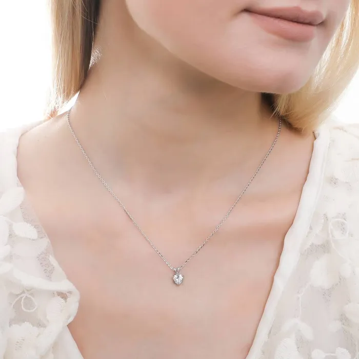 Rings BERRICLE Solitaire Heart Heart CZ Set in Sterling Silver