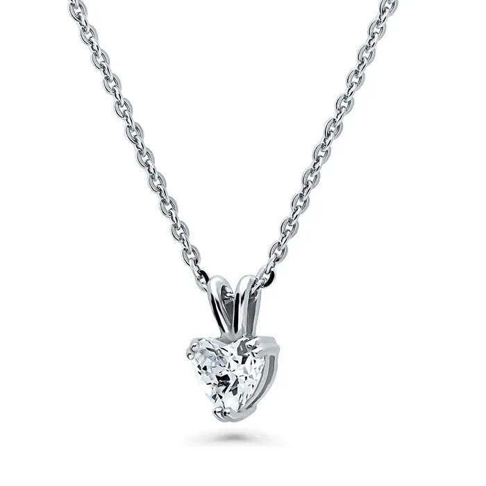 Rings BERRICLE Solitaire Heart Heart CZ Set in Sterling Silver