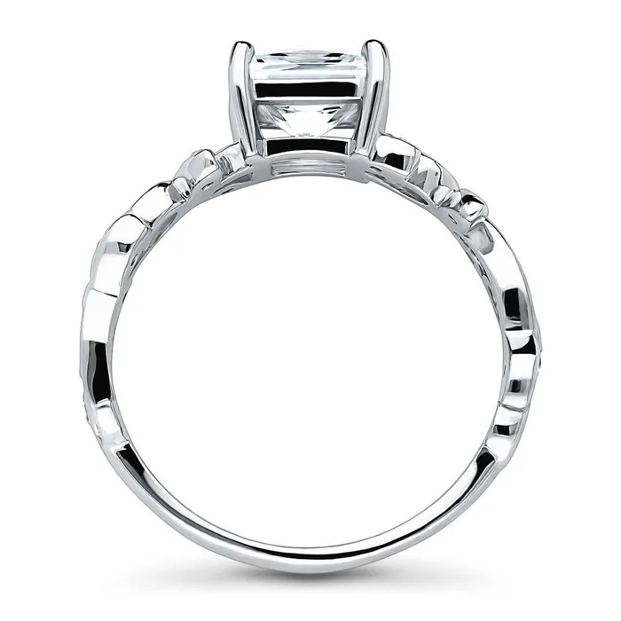 Rings BERRICLE Solitaire Leaf 12ct Princess CZ Ring in Sterling Silver
