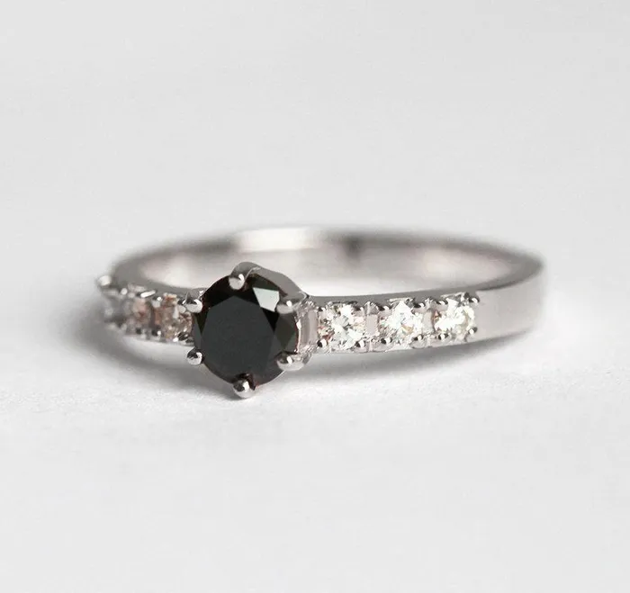 Rings Capucinne Black Diamond Ring Rose Gold Ring