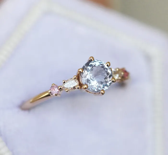 Rings Capucinne Calliope Lavender Sapphire Diamond Ring