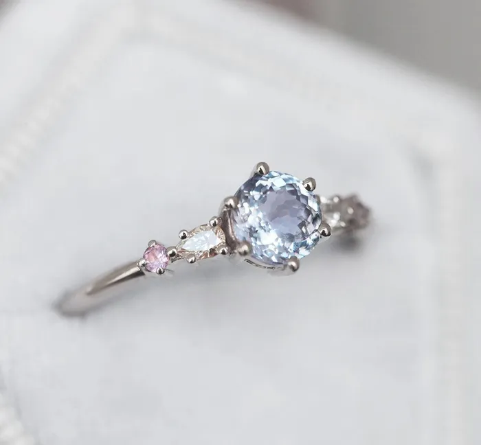 Rings Capucinne Calliope Lavender Sapphire Diamond Ring