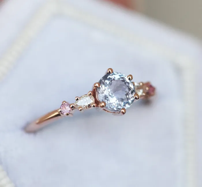 Rings Capucinne Calliope Lavender Sapphire Diamond Ring
